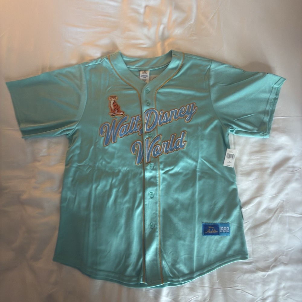 Walt Disney World Aladdin Princess Jasmine Baseball Jersey Adult Sz M NWT